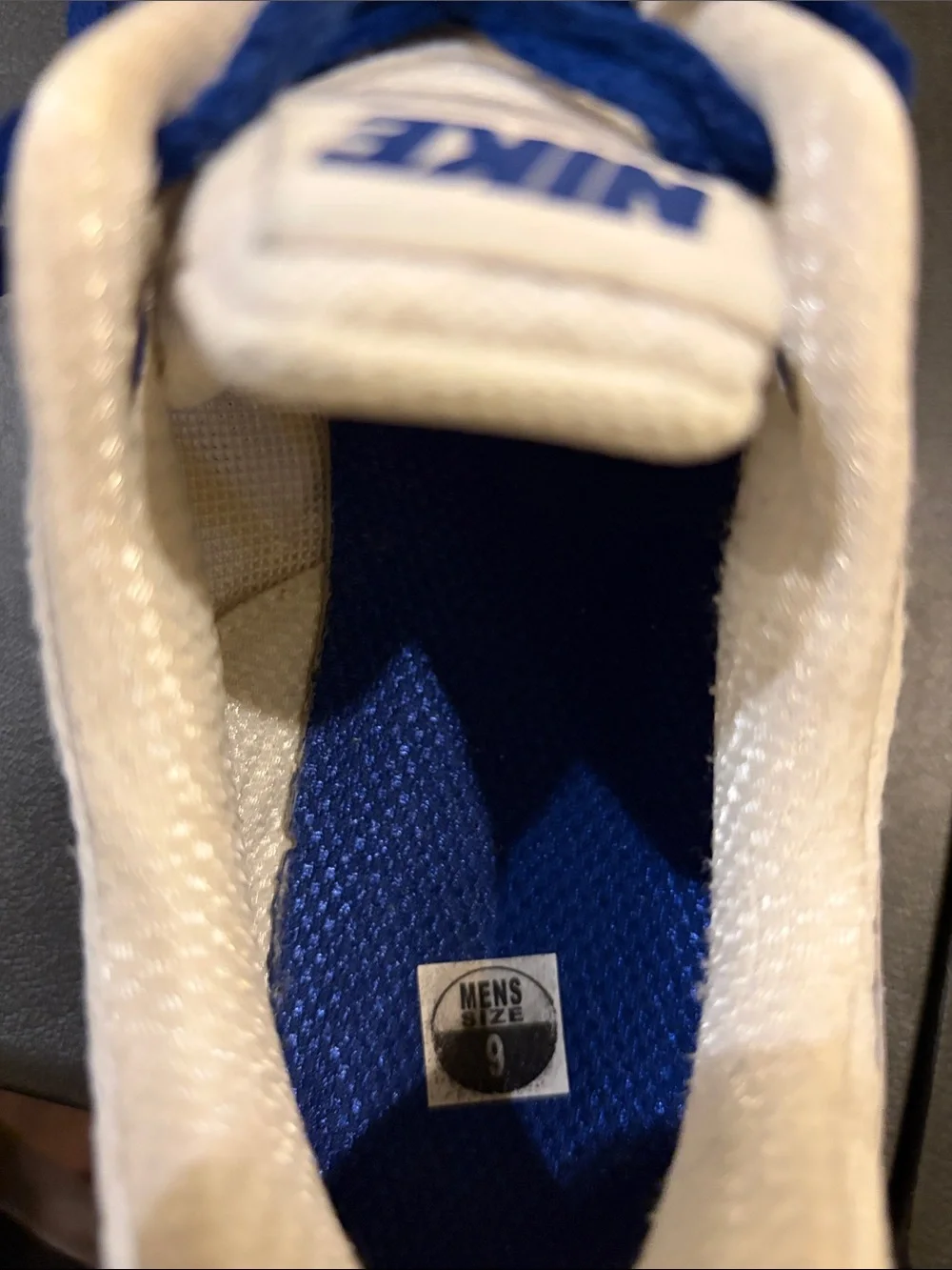 Nike White and Blue Men's Athletic Sneakers